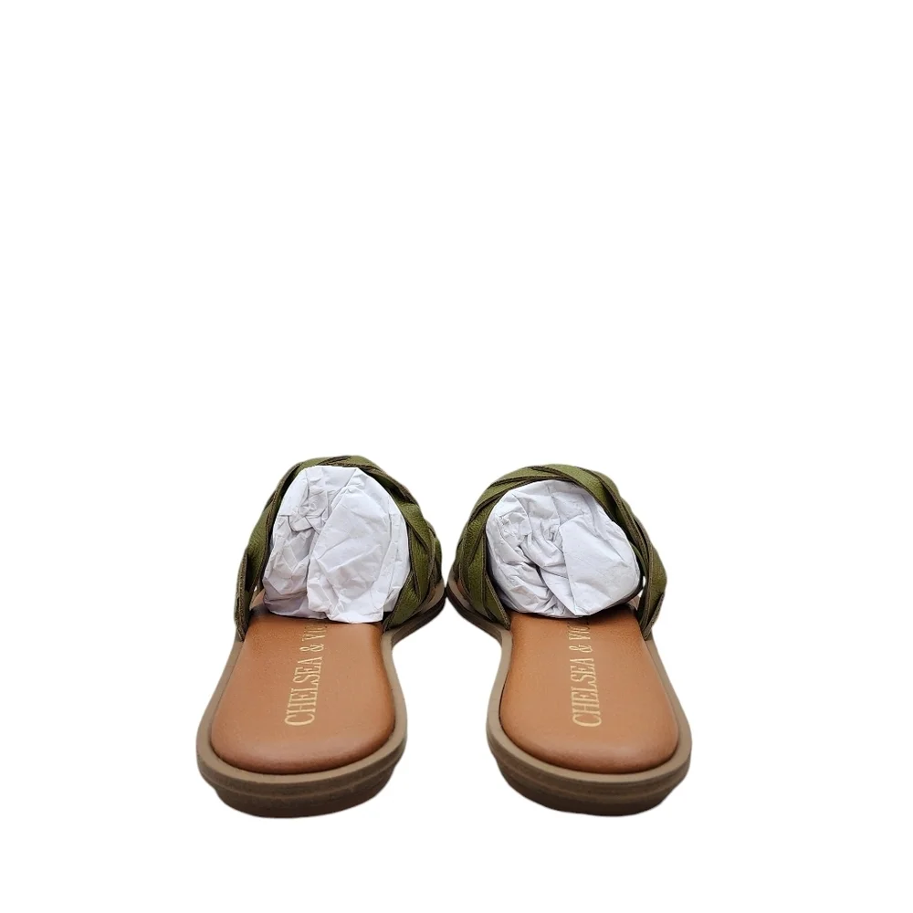 Chelsea & Violet Women's Tarinne Leather Braid Flat Sandals - 10